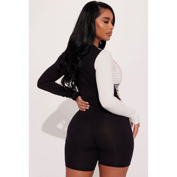 FASHION NOVA NWT Long Sleeve Mixed Prints Romper XL - Picture 4 of 8